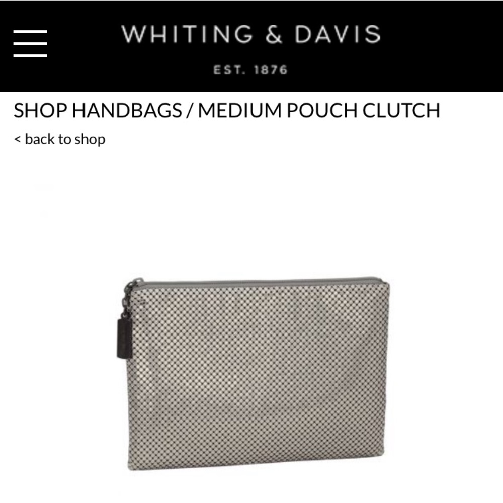 Whiting and Davis silver sequined clutch